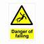 Danger Of Falling Sign  GJ Plastics Health And Safety Signage