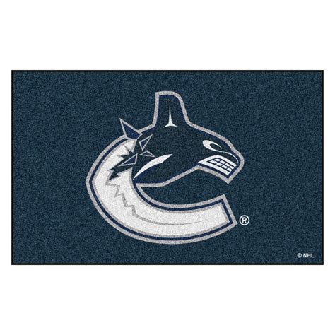 fanmats® 10451 vancouver canucks 60 x 96 nylon face ulti mat with jumping orca logo