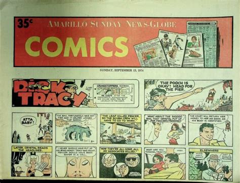 Amarillo Sunday News Globe Comics September 15 1974 Peanuts Dick Tracy