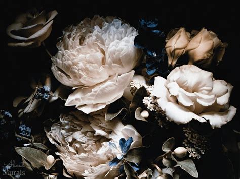 Black Floral Wallpaper | Flower Wall Murals from AboutMurals.ca