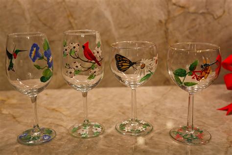 Sweet Southern Days Hand Painted Wine Glasses