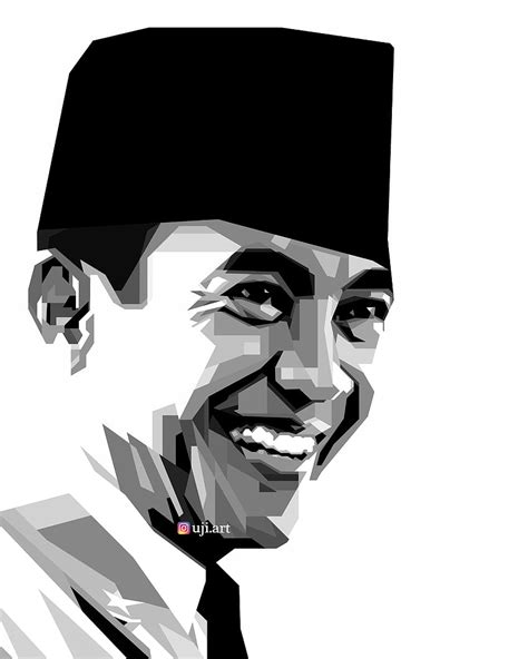 WPAP Grayscale Ir Soekarno First President Of Republic Indonesia HD