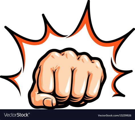 hand fist punching or hitting comic pop art vector image