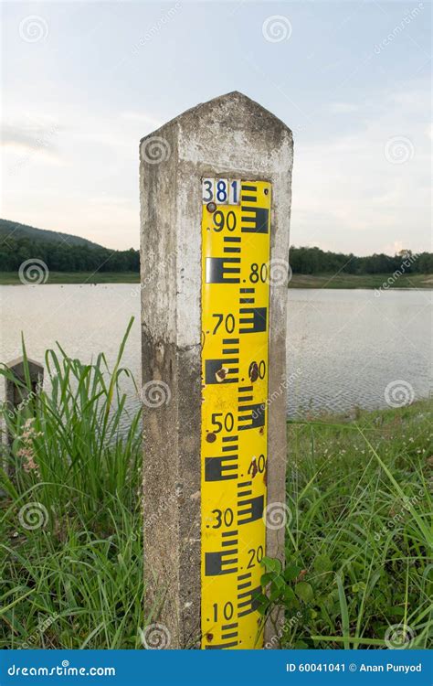 Pole Measuring Water Levels In Storage Dam Stock Image Cartoondealer