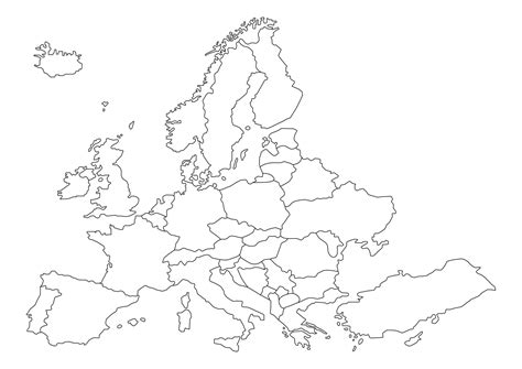 Slepá Mapa Evropy Vzory Ke Stažení