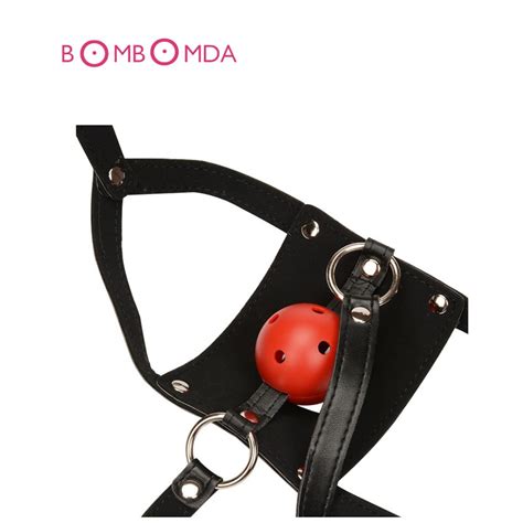 Mask Oral Mouth Gag Pu Leather Harness Ball Gags Silicone Open Mouth