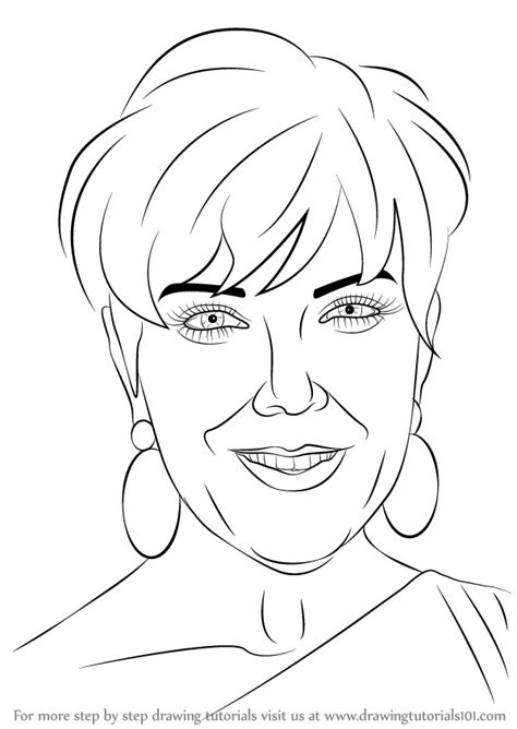Learn How To Draw Kris Jenner Celebrities Step By Step