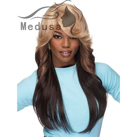 Medusa Hair Products Long Layered Straight Haircuts Afro Wigs With