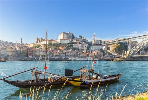 Premium Photo Porto Oldtown Wine Port Skyline With Douro River And