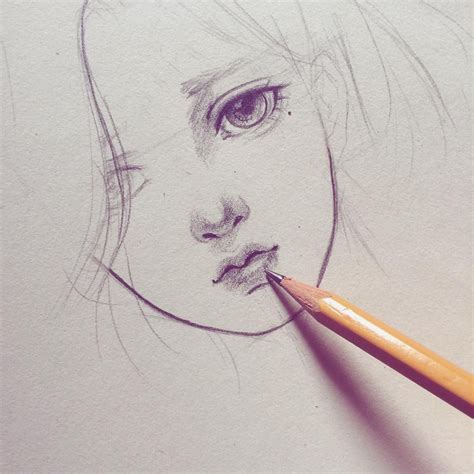 Sketch ️ ️ ️ Sketch Pencil Manga Anime Art Artwork Girl Pretty