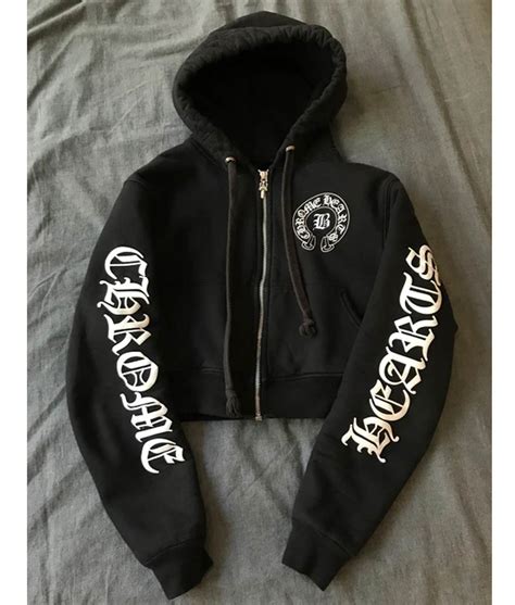 Bella Hadid Chrome Hearts Cropped Hoodie Jackets Expert