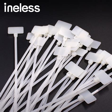 30pcsbag Self Locking Nylon Cable Zip Tie Wire Cable Marker White Label Tie Mark Tags In Cable