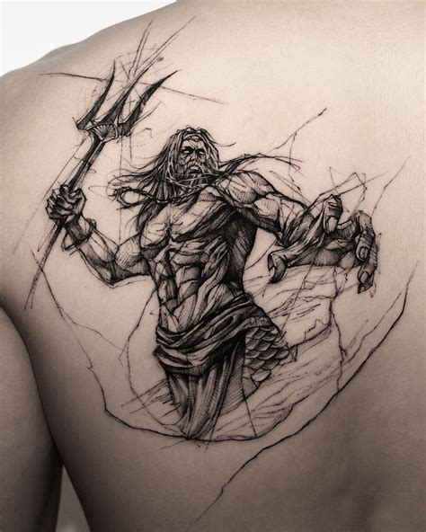 Mythology Tattoos Ideas You Will Love Poseidon Tattoo Sketch Style Tattoos Mythology Tattoos