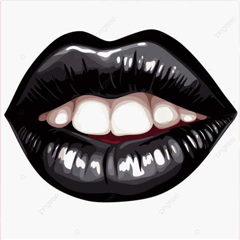 Black Lip Clipart Black Lips On White Background Cartoon Vector Black