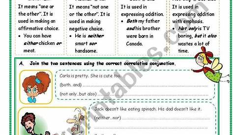 Correlative Conjunctions Worksheet 5th Grade Correlative Conjunctions