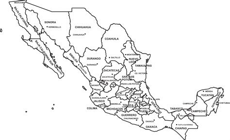 Mapa de la República con nombres