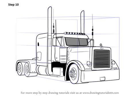 How To Draw Peterbilt 379 Truck Peterbilt