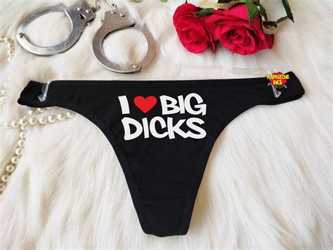 I Love Big Dicks Crotchless Panty Fetish Underwear Naughty Etsy