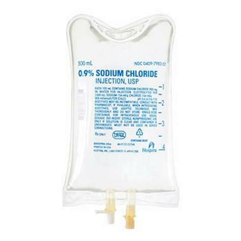 Injection Iv Solution 9 Sodium Chloride 500ml Bags Live Action Safety