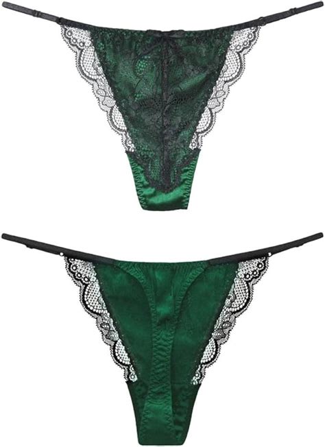 SilRiver Womens Silk Lace G String Thong Panty Sexy T Back Underwear