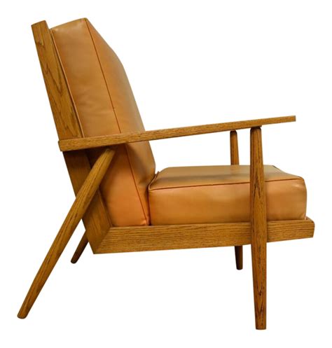 Mid-Century Oak Lounge Chair on Chairish.com | Chair, Orange mid century chair, Mid century ...