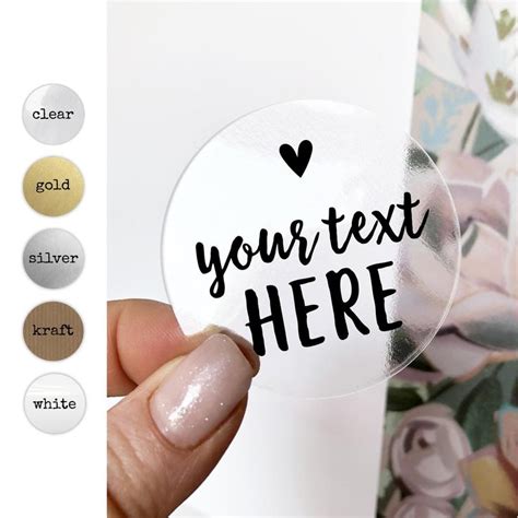 Custom Stickers Decal Name Sticker Labels Sheet Round Etsy Name