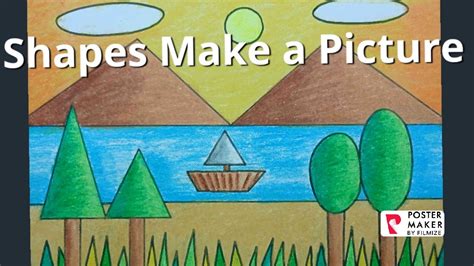 How To Draw Scenery Using Shapesscenery Drawing For Kidseasy Scenery