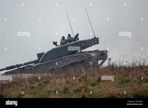 British Army Fv4034 Challenger 2 Main Battle Tank In Action On A