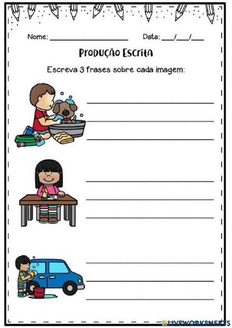 Produção De Frases Worksheet Portuguese Lessons Education Felt