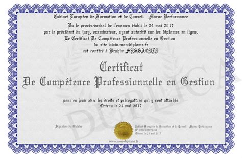 Certificat De Competence Professionnelle En Gestion