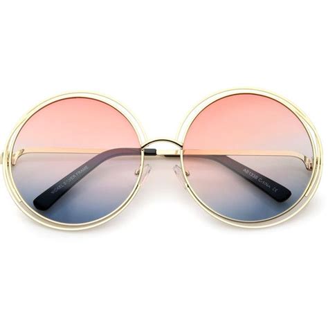 Womens Retro Hippie Oversize Round Gradient Lens Sunglasses A194 58 Brl Liked On Polyvore