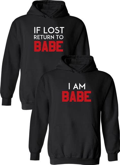 If Lost Return To Babe And I Am Babe Couple Hoodies In 2020 Matching