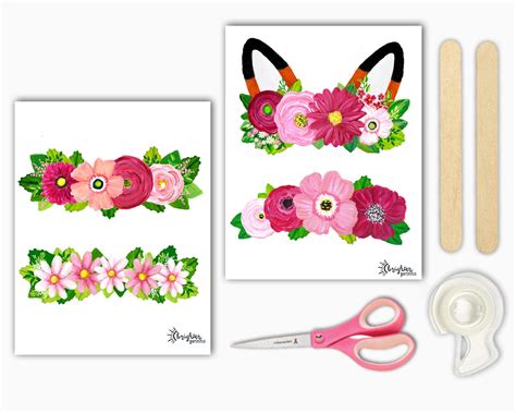 Printable Flower Crown Party Photo Booth Props Printable Etsy