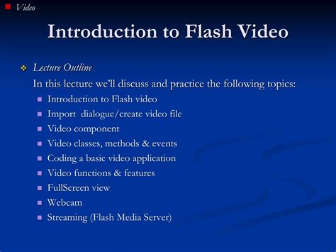 Ppt Flash Video Powerpoint Presentation Free Download Id1744680