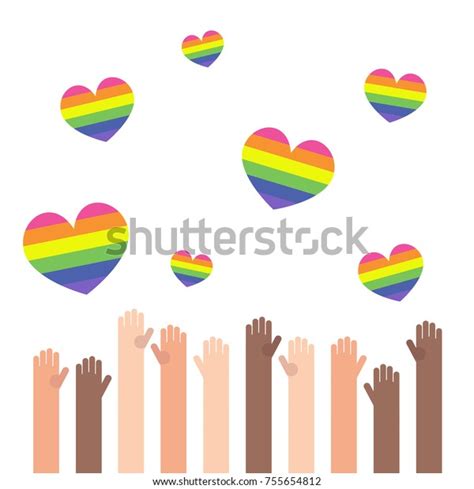 Lgbt Rainbow Hearts Celebrating Gay People Stock Vector Royalty Free 755654812