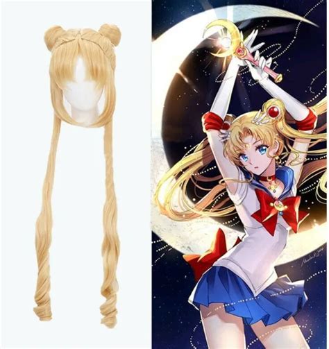 Anime Sailor Moon Usagi Tsukino Long Hair Blonde Wings Custom Mat