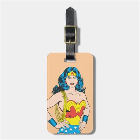 Wonder Woman Vintage Pose With Lasso Luggage Tag