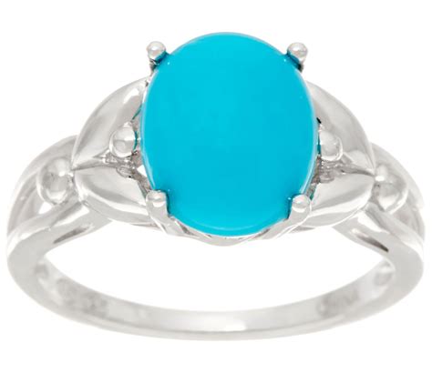 Oval Sleeping Beauty Turquoise Sterling Silver Ring Page Qvc Com