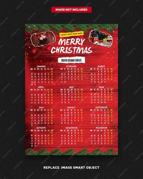 Premium Psd Merry Christmas Calendar