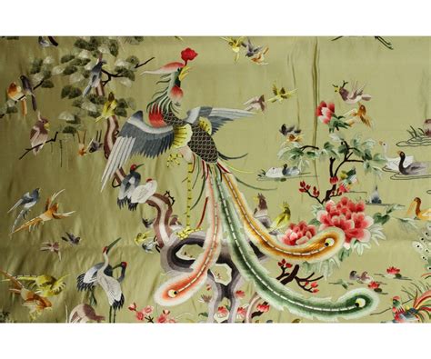 Chinese 100 Birds Patterned Embroidery On Silk