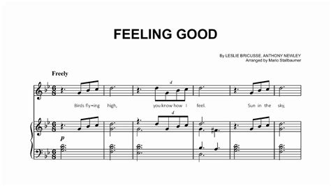 Feeling Good Nina Simone Piano Sheet Music YouTube