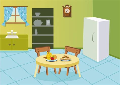 Premium Vector Cartoon Kitchen Vector Illustration
