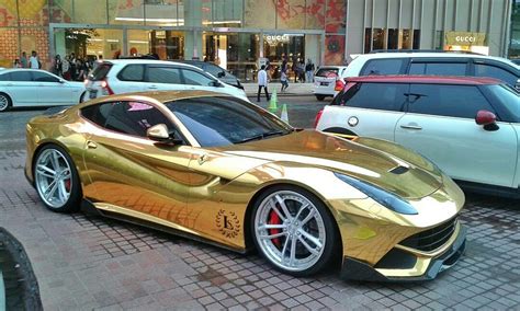 Gold Wrapped Ferrari F12 In Indonesia Gtspirit