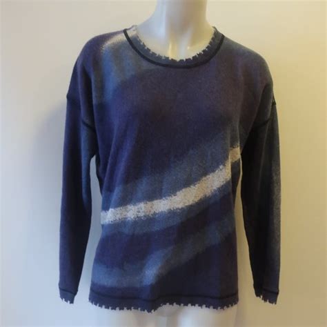 Lisa Todd Sweaters Lisa Todd Blue Ombre Wool Cashmere Blend Sweater M Poshmark