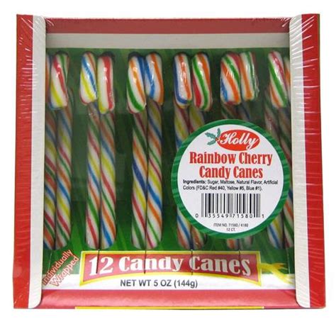 Wholesale Holly Rainbow Cherry Peppermint Candy Canes Glw