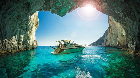 1920x1080 Photography Nature Landscape Yachts Cave Sea Turquoise