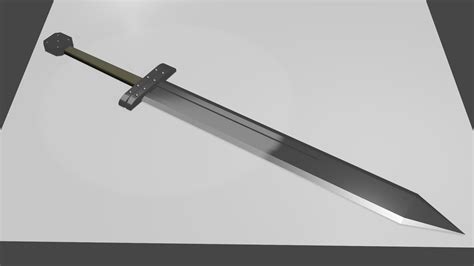 3d Model Low Poly Simple Sword Cgtrader