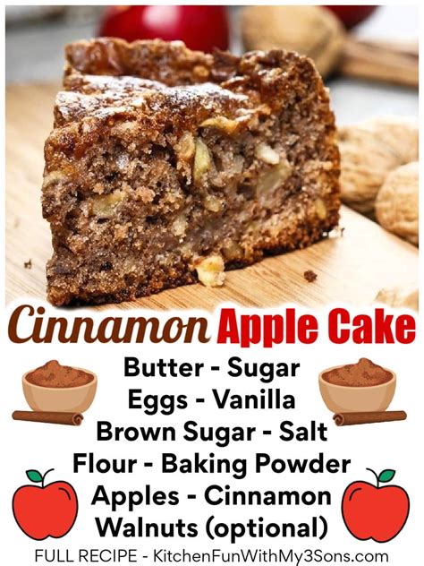 Cinnamon Apple Cake Recipe Kitchen Fun With My 3 Sons