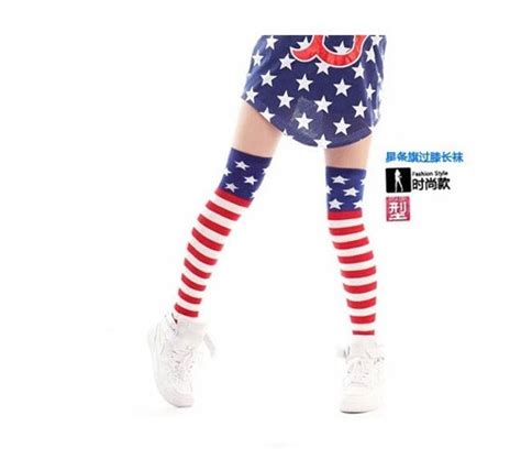 60pairslot American Usa Flag Strips Stars Pattern Cotton Stocking Jazz