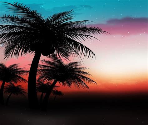 Tropical Palm Tree Sunset 15 Mousepad Or Hot Pad 7 X 9 Fabric Etsy